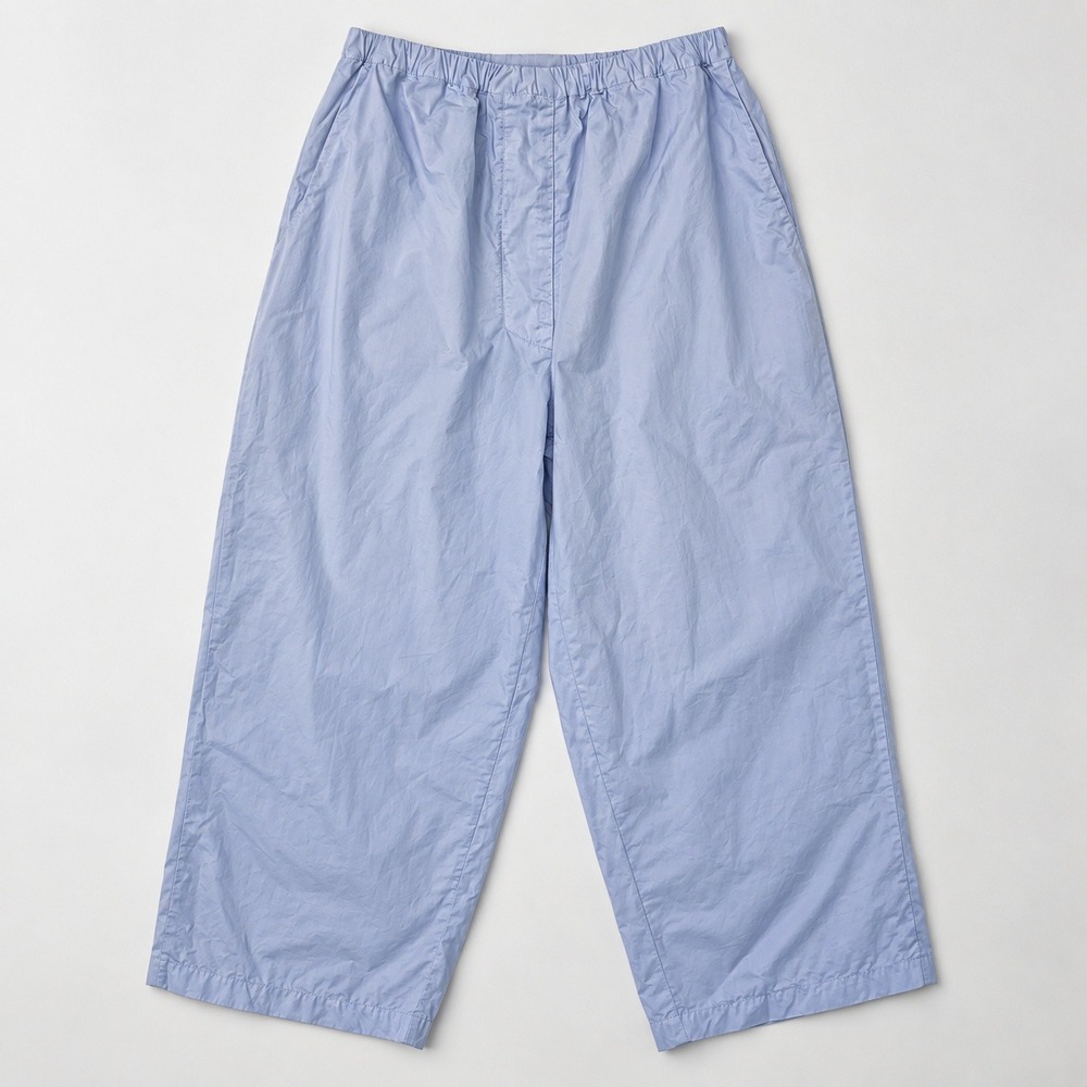 Manuelle Guibal Paris Pants Blue Cotton Wide Leg Elastic Waist France Sz S - Picture 1 of 8